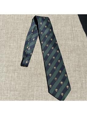 World Scout Collection 100% Silk Blue Green Gold Necktie
